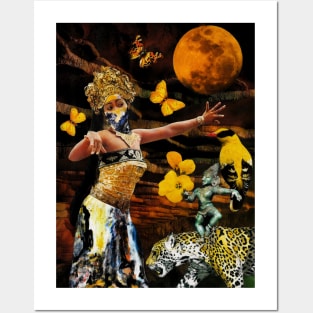 Bali Island Balinese Dancer Traditional Moon Citrine Quartz Posters and Art